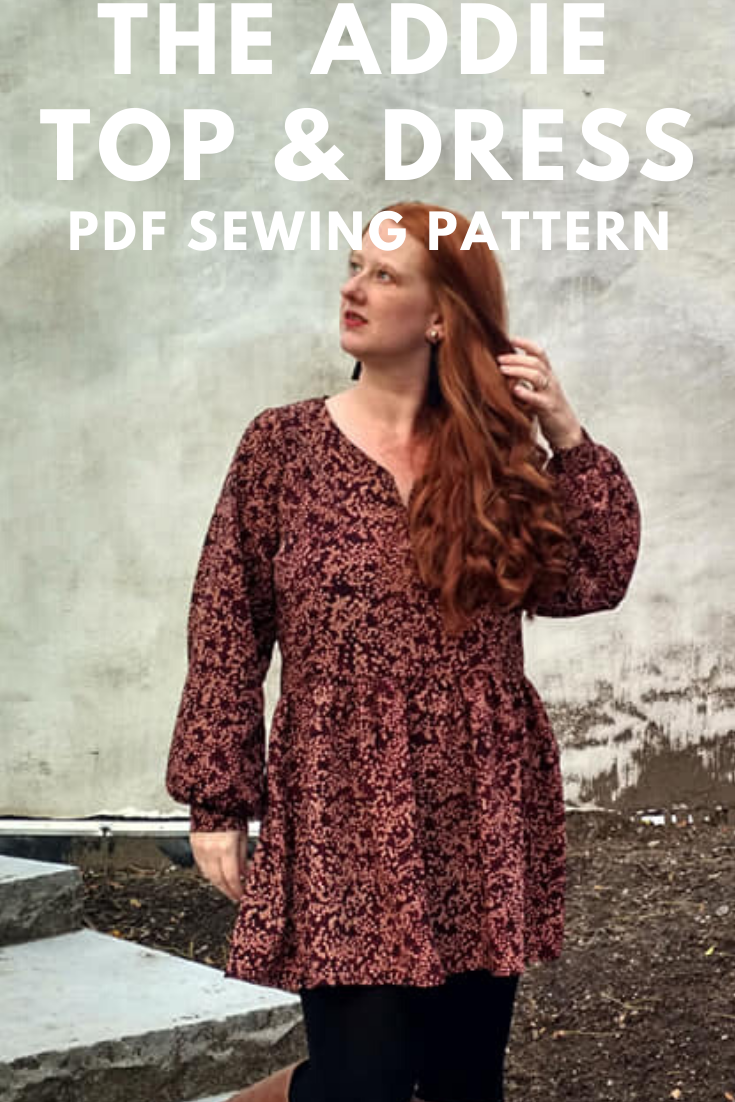Addie Top and Dress bishop sleeve pattern for women Sew Along Day 2 Seamingly Smitten sewing patterns for women