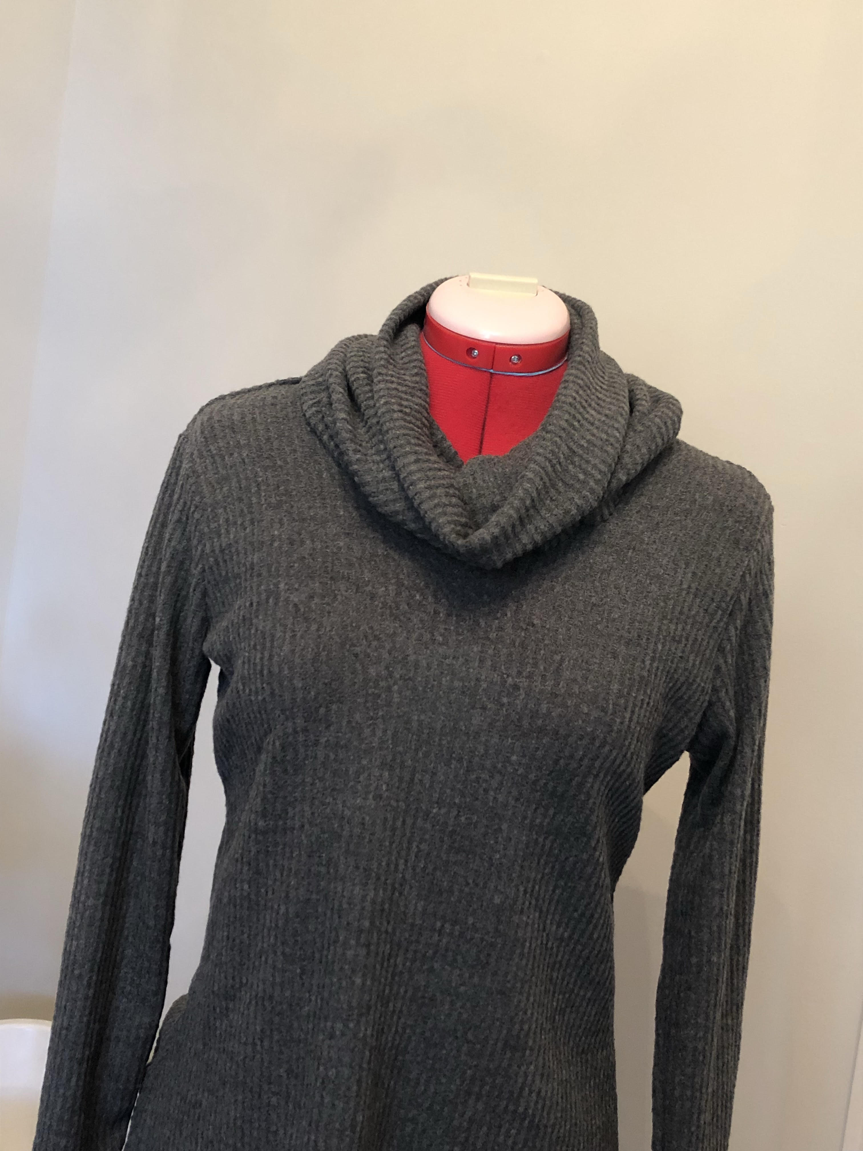 How to make a cowl neck dress from the Jolene Turtleneck Dress sewing pattern