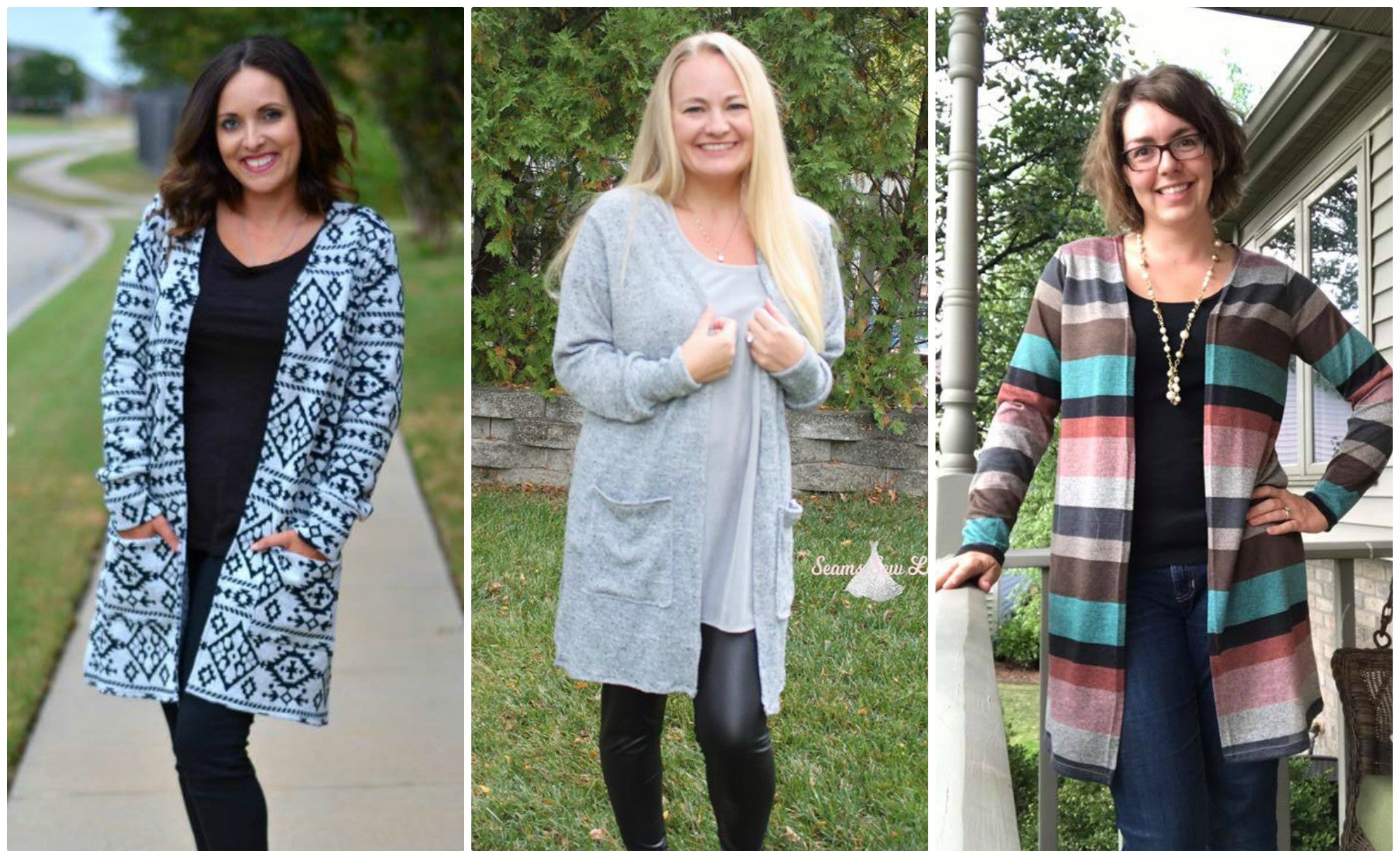 Women's Cardigan Sewing Pattern PDF - The Claire Cardigan - Seamingly Smitten