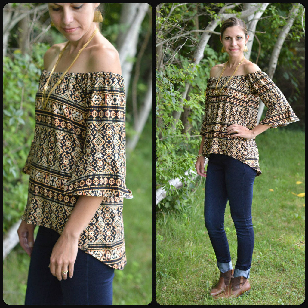 Pattern Hack and Pattern Review The Off the Shoulder High/Low Top sewing pattern by Jennifer Jeremiah of Kutti Couture