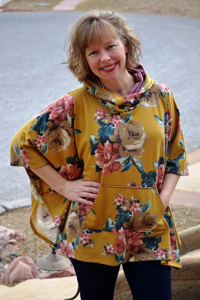 Women's Cowl Neck Poncho with Hood XS-XXXL – Seamingly Smitten