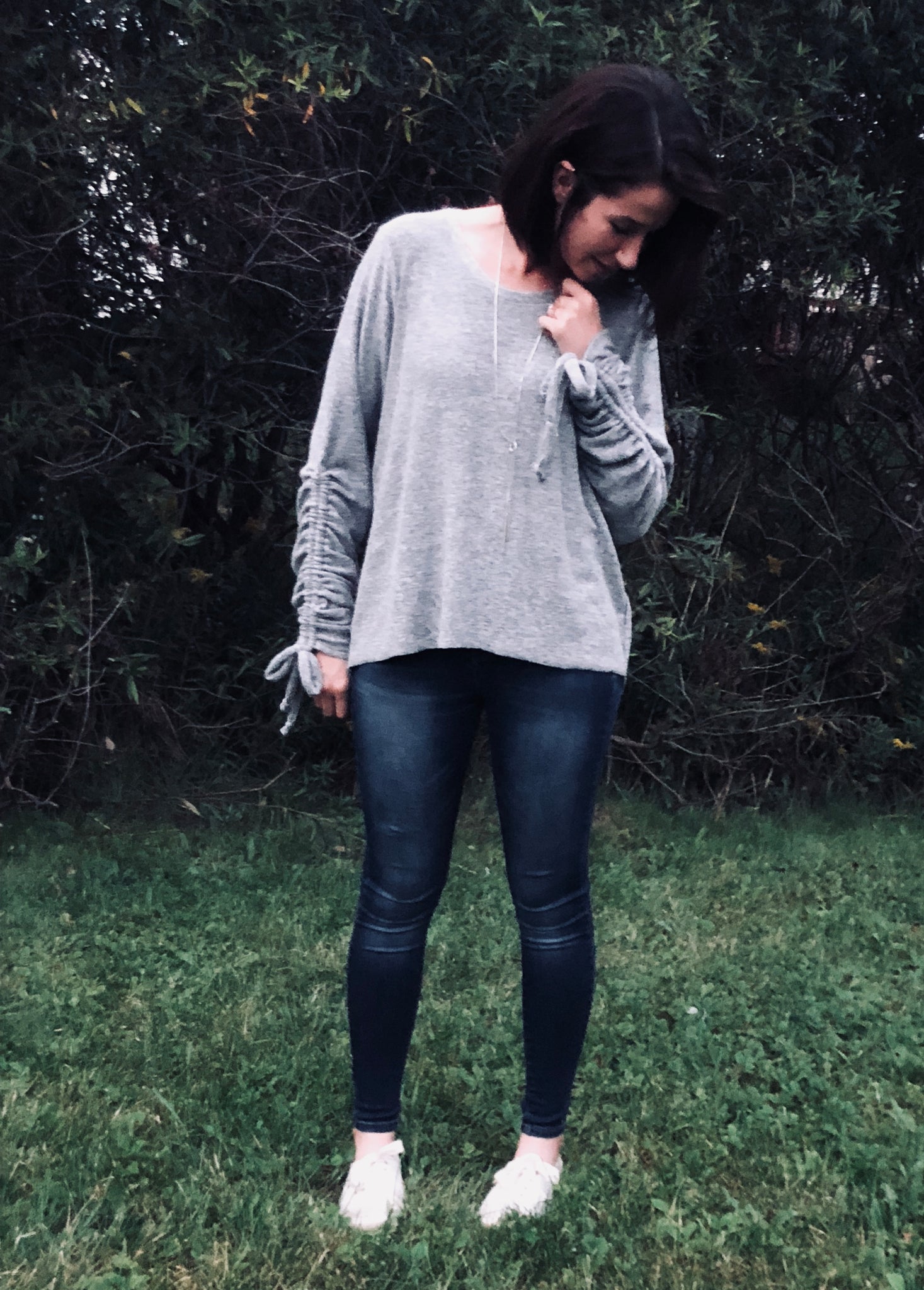 Drawstring Sleeve Sweater Top PDF sewing pattern