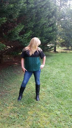 Lace Front Knit Top for Women (XS-XXXL)