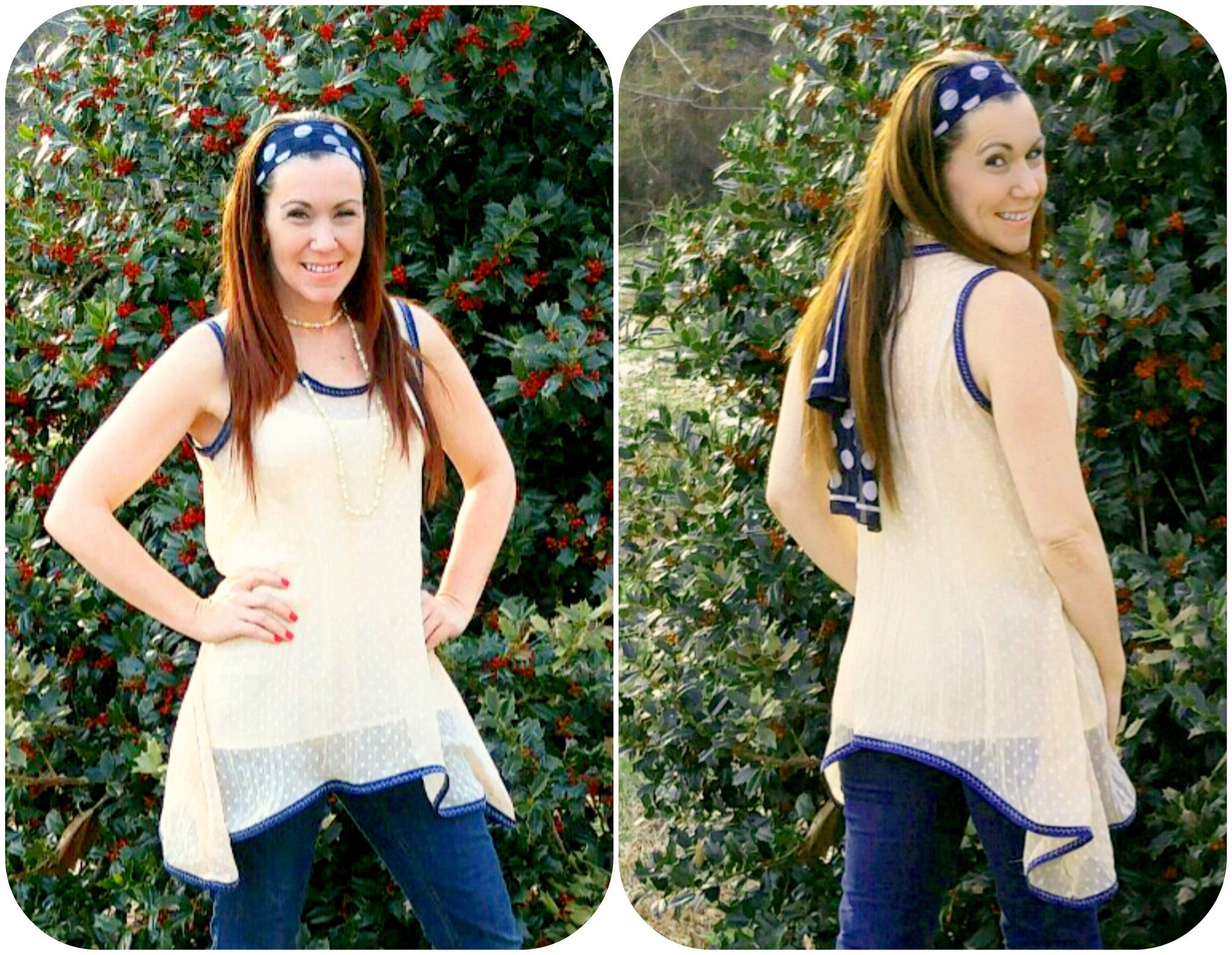 Women's Draped Tank with Hankerchief Hem