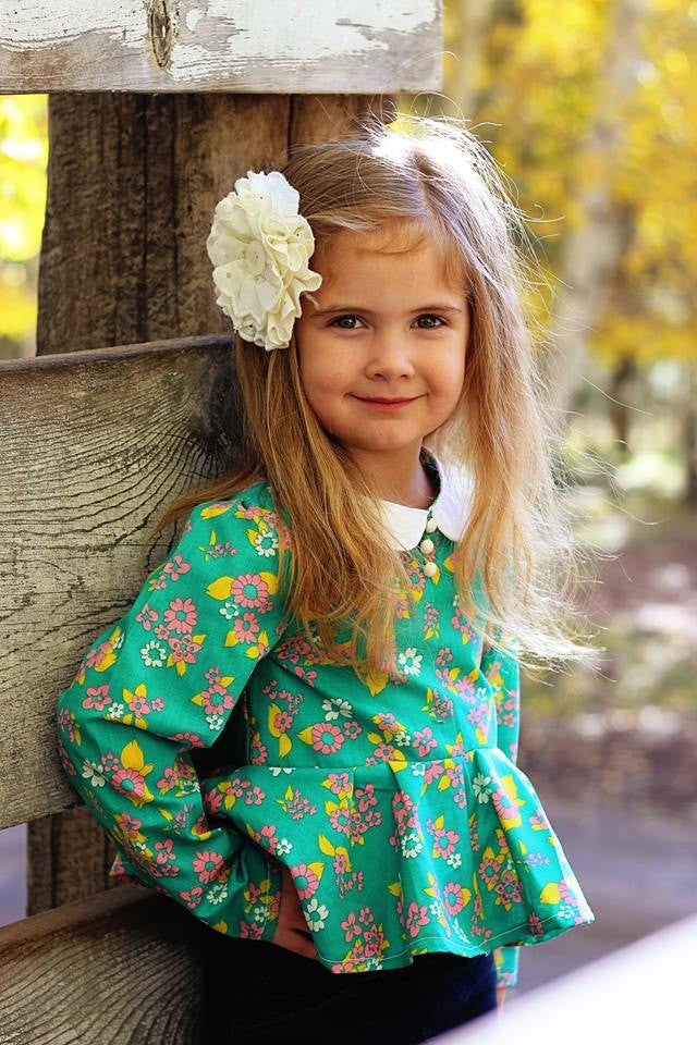The Maddie Peplum Top for Girls (Sizes 6m-10yrs)