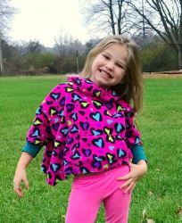 MOMMY and ME Cowl Neck Poncho with Hood and Cowl Neck