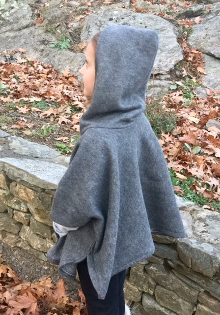 Girl's Cowl Neck Poncho with Hood sizes 2T-16