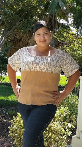 Lace Front Knit Top for Women (XS-XXXL)