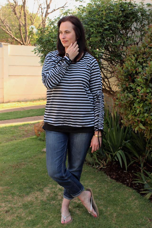 Drawstring Sleeve Sweater Top PDF sewing pattern