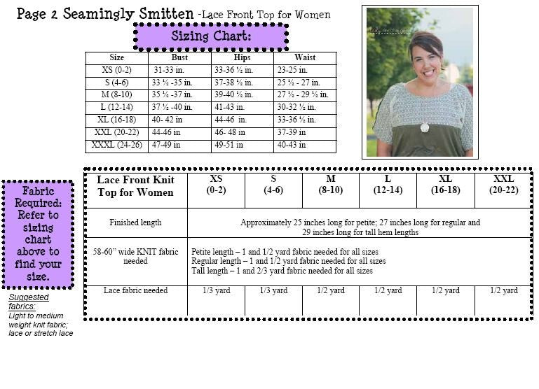 Lace Front Knit Top for Women (XS-XXXL)