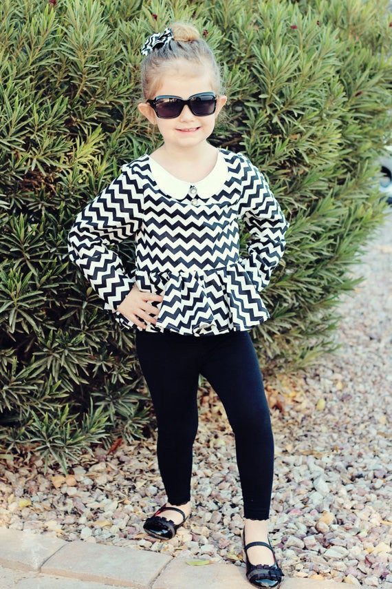 The Maddie Peplum Top for Girls (Sizes 6m-10yrs)