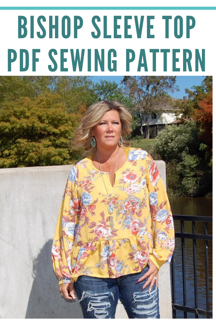 Addie Top and Dress sewing pattern, How to Sew Bishop Sleeves Sewing Pattern for Women by Seamingly Smitten