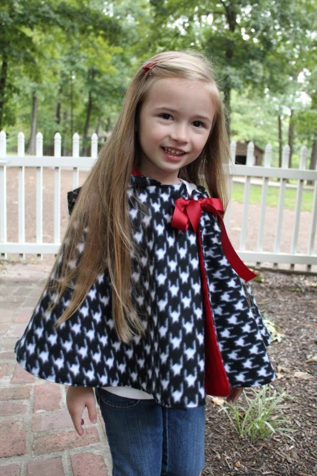 Cozy Hooded Cape for Girls (Sizes 3m-10yrs)
