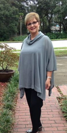 Women's Cowl Neck Poncho with Hood XS-XXXL